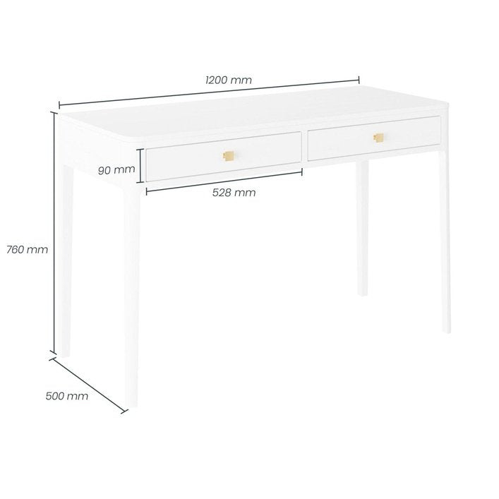 DI Designs Abberley Desk | White - SantoLusso