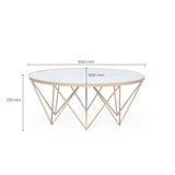 DI Designs Crofton Round Coffee Table | White Marble Glass - SantoLusso