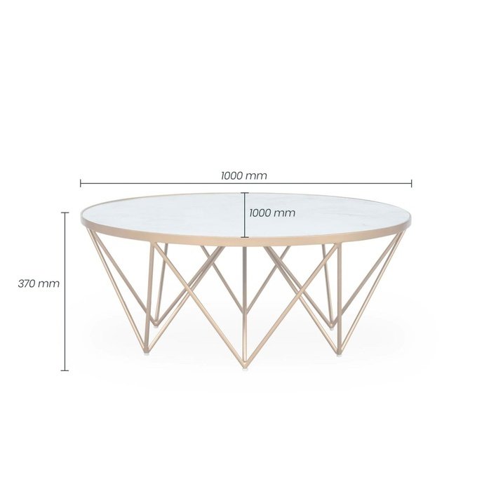 DI Designs Crofton Round Coffee Table | White Marble Glass - SantoLusso