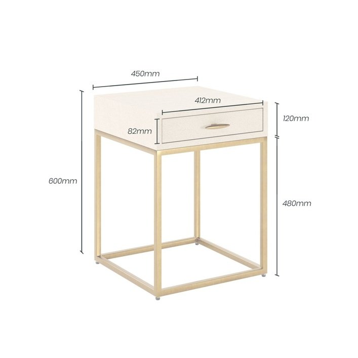 DI Designs Hampton Bedside | Ivory Shagreen - SantoLusso