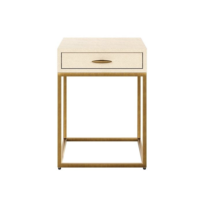 DI Designs Hampton Bedside | Ivory Shagreen - SantoLusso