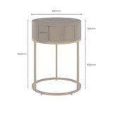 DI Designs Hampton Bedside | Round Wooden | Brown - SantoLusso