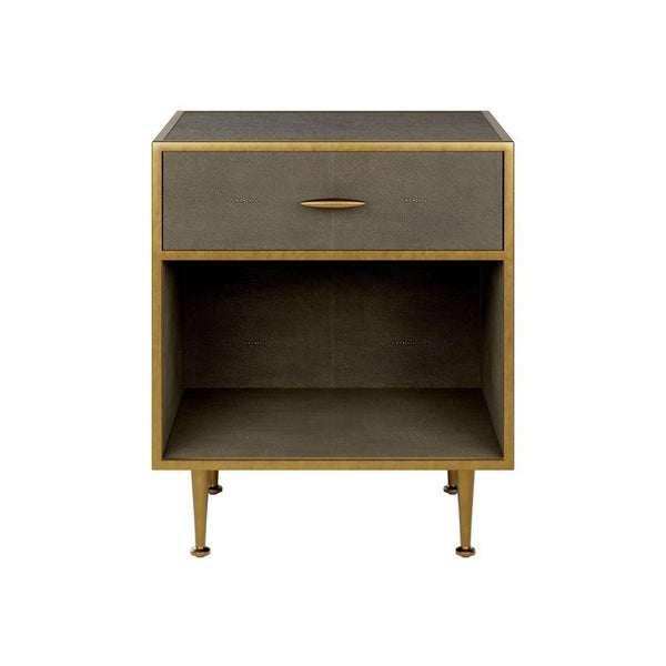 DI Designs Hampton Bedside Table | Grey Shagreen - SantoLusso