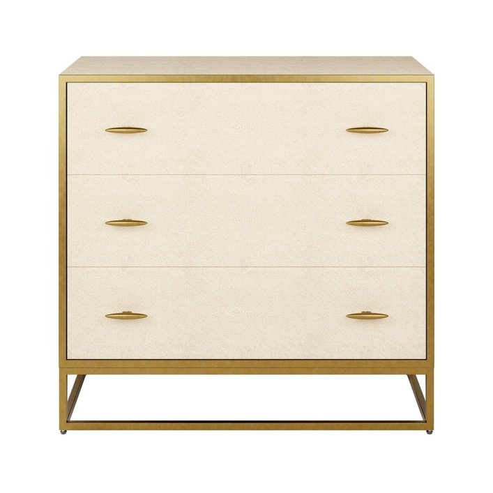 DI Designs Hampton Chest of Drawers | Ivory Shagreen - SantoLusso