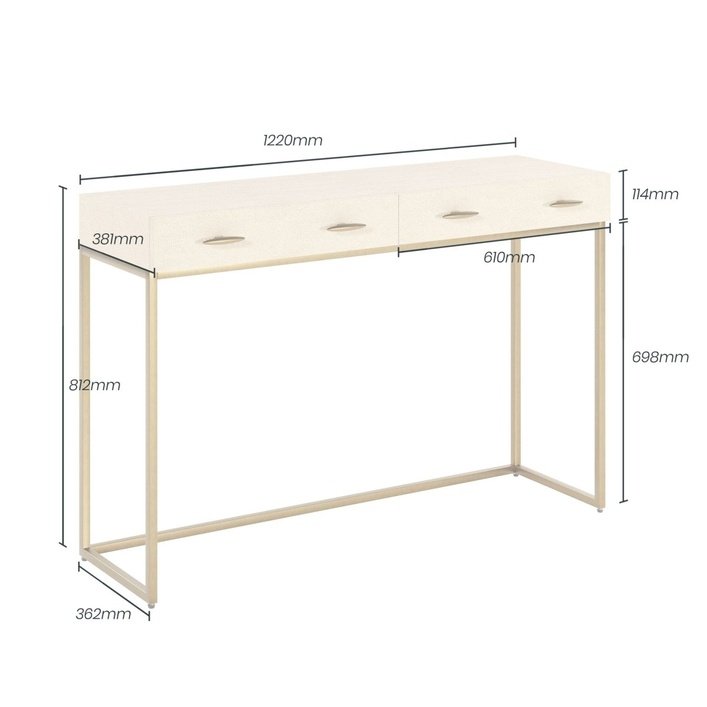 DI Designs Hampton Console | Ivory Shagreen - SantoLusso