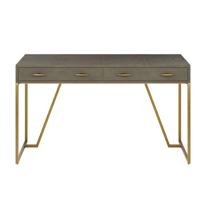 DI Designs Hampton Desk | Grey Shagreen - SantoLusso