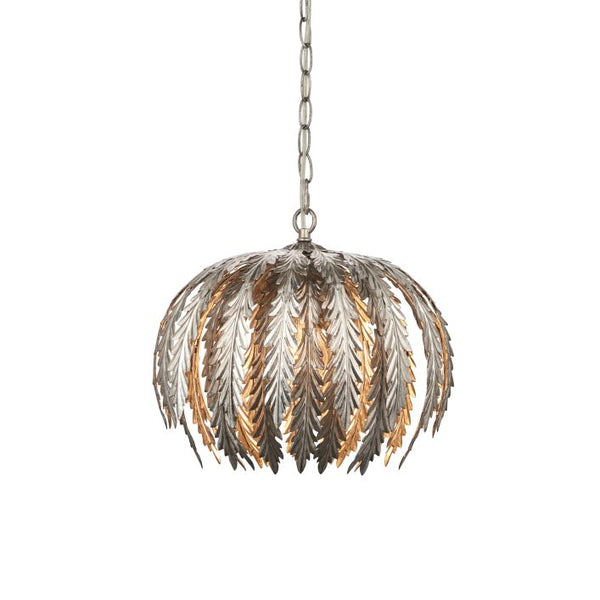 Ghedi Albinia 1 Pendant Light Silver Leaf — SantoLusso®