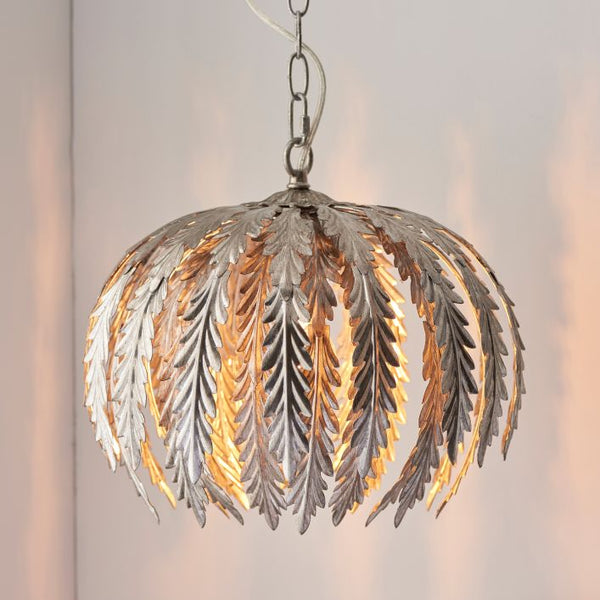 Ghedi Albinia 1 Pendant Light Silver Leaf — SantoLusso®