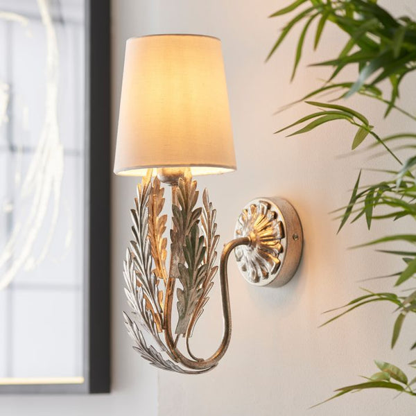 Ghedi Albinia 1 Wall Light Silver Leaf — SantoLusso®