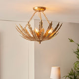 Ghedi Albinia 3 Ceiling Light Gold Leaf — SantoLusso®