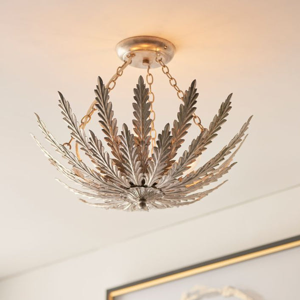 Ghedi Albinia 3 Ceiling Light Silver Leaf — SantoLusso®