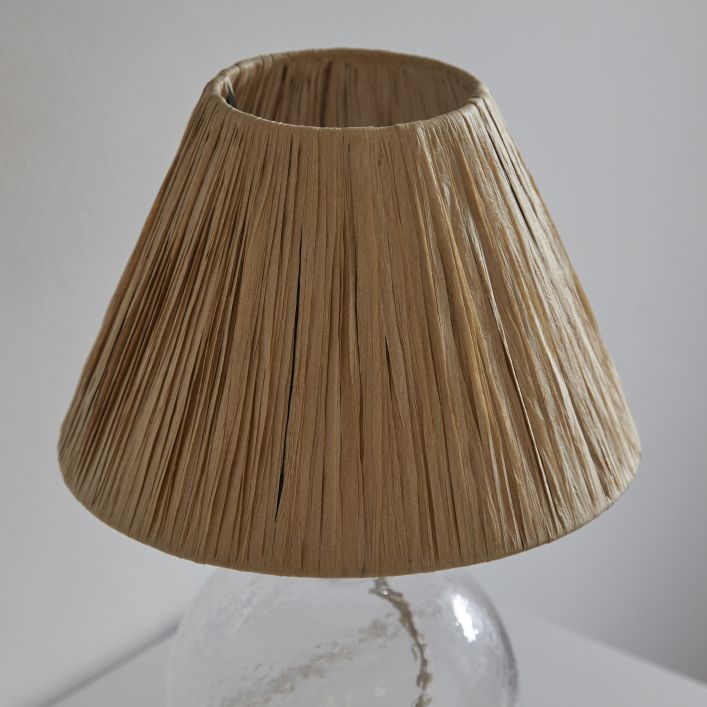 Ghedi Aldro Table Lamp Clear / Natural Raffia — SantoLusso®