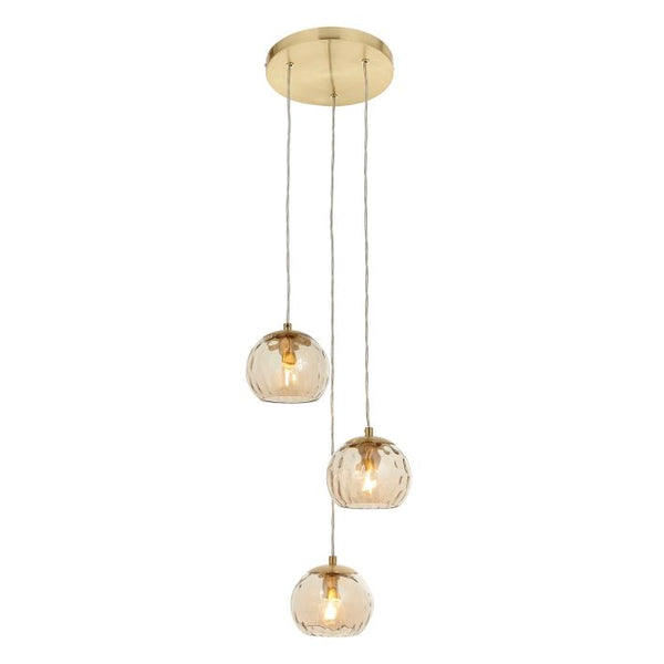 Ghedi Alessia 3 Pendant Light Satin Brass — SantoLusso®