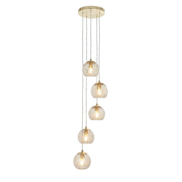 Ghedi Alessia 5 Pendant Light  Satin Brass — SantoLusso®