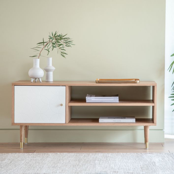 Ghedi Allaro Media Unit Oak White — SantoLusso®