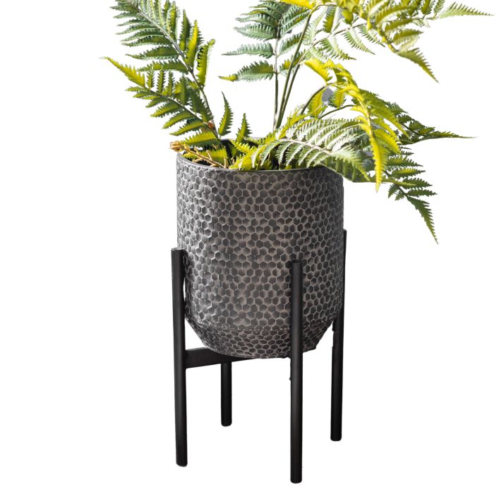 Ghedi Anders Metal Planter Black Small — SantoLusso®