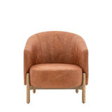 Ghedi Annatto Armchair Vintage Brown Leather — SantoLusso®