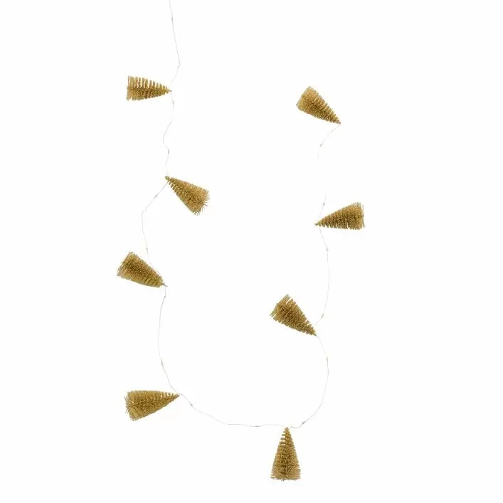 Ghedi Brush Tree Garland 15 LED Lights Gold — SantoLusso®