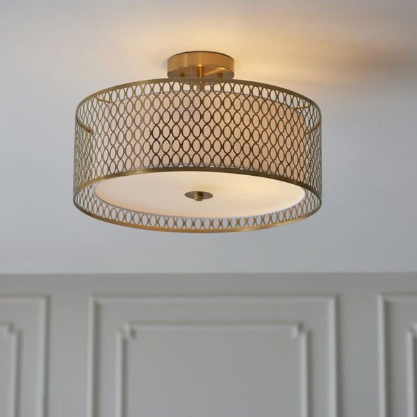 Ghedi Bryony Ceiling Lamp Gold/White — SantoLusso®