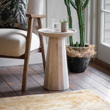 Ghedi Caius Side Table White Wash — SantoLusso®