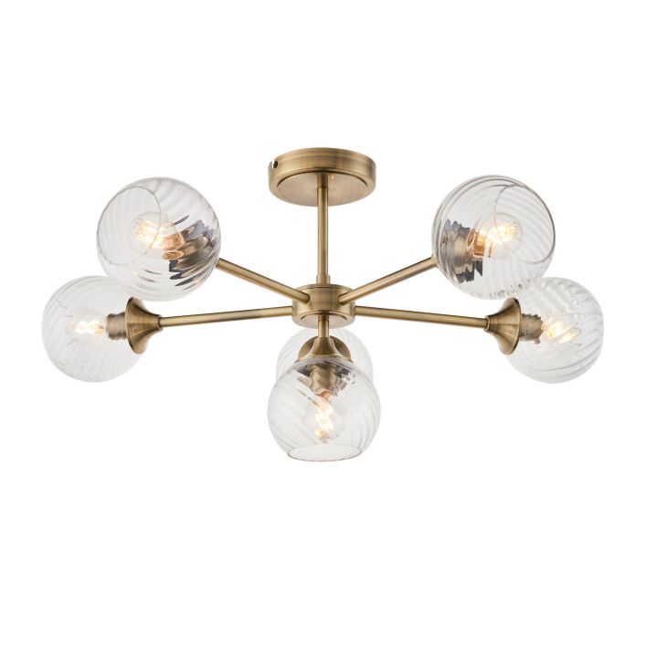 Ghedi Callie 6 Ceiling Light Antique Brass — SantoLusso®