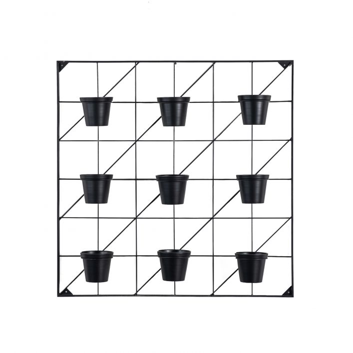 Ghedi Carlos Wall Planters x9 Black Large — SantoLusso®