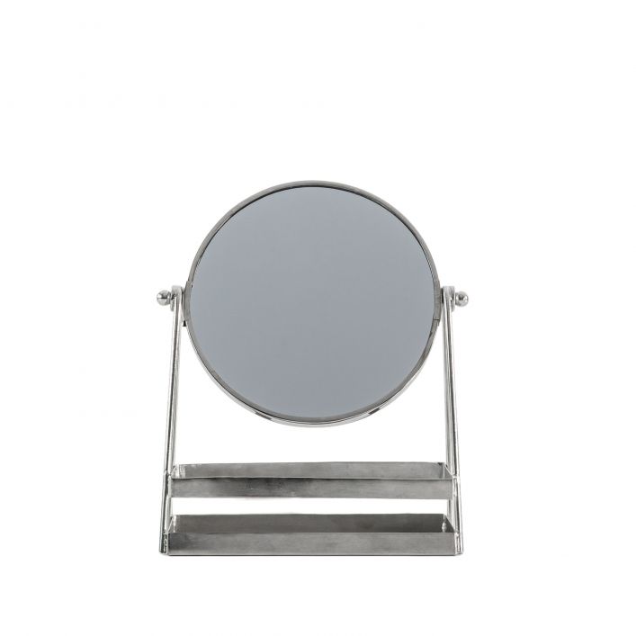 Ghedi Carly Vanity Mirror with Tray Silver — SantoLusso®