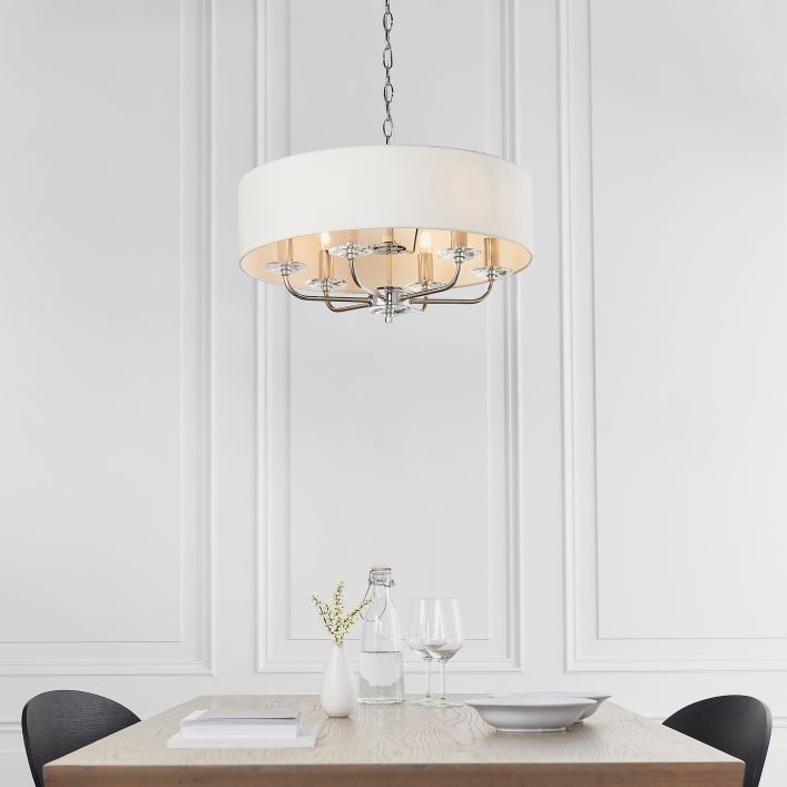 Ghedi Columbano 6 Pendant Light Bright Nickel — SantoLusso®