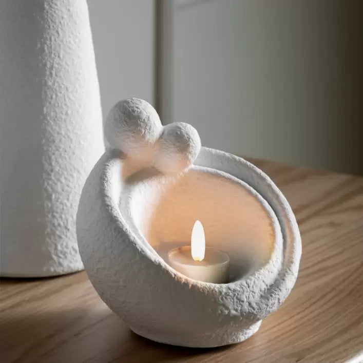 Ghedi Cuddle Candleholder Small White — SantoLusso®