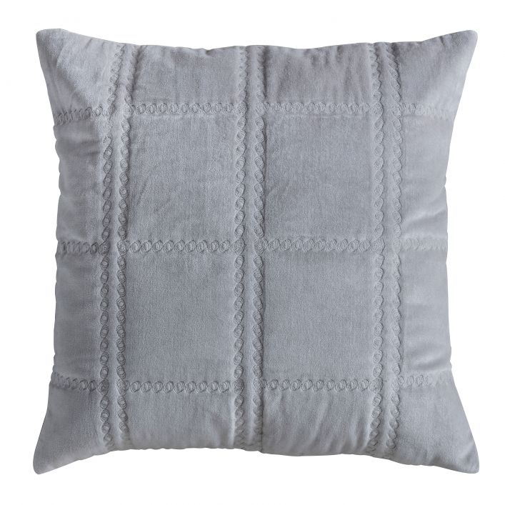 Ghedi Dasa Quilted Cotton Cushion Grey — SantoLusso®