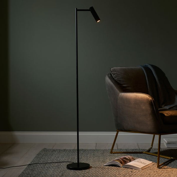 Ghedi Dedito Reader 1 Floor Lamp Matt Black — SantoLusso®