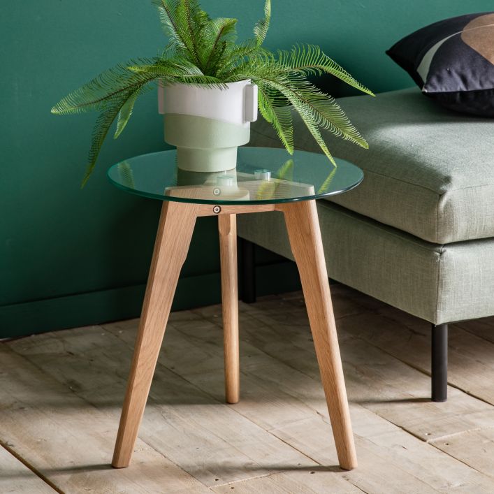 Ghedi Ebarallo Round Side Table Oak — SantoLusso®