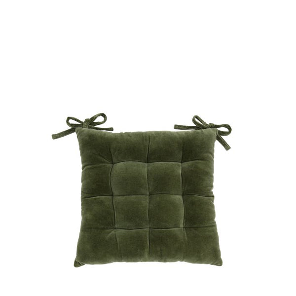 Ghedi Eraccia Cotton Velvet Seatpad Olive — SantoLusso®