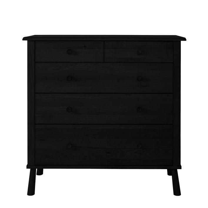 Ghedi Esla 5 Drawer Chest Black — SantoLusso®