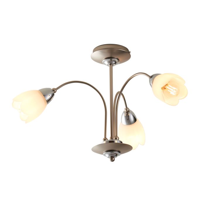 Ghedi Floria 3 Ceiling Lamp Satin Chrome — SantoLusso®