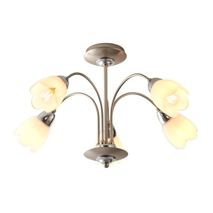 Ghedi Floria 5 Ceiling Lamp Satin Chrome — SantoLusso®