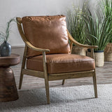 Ghedi Fume Armchair Brown Leather — SantoLusso®