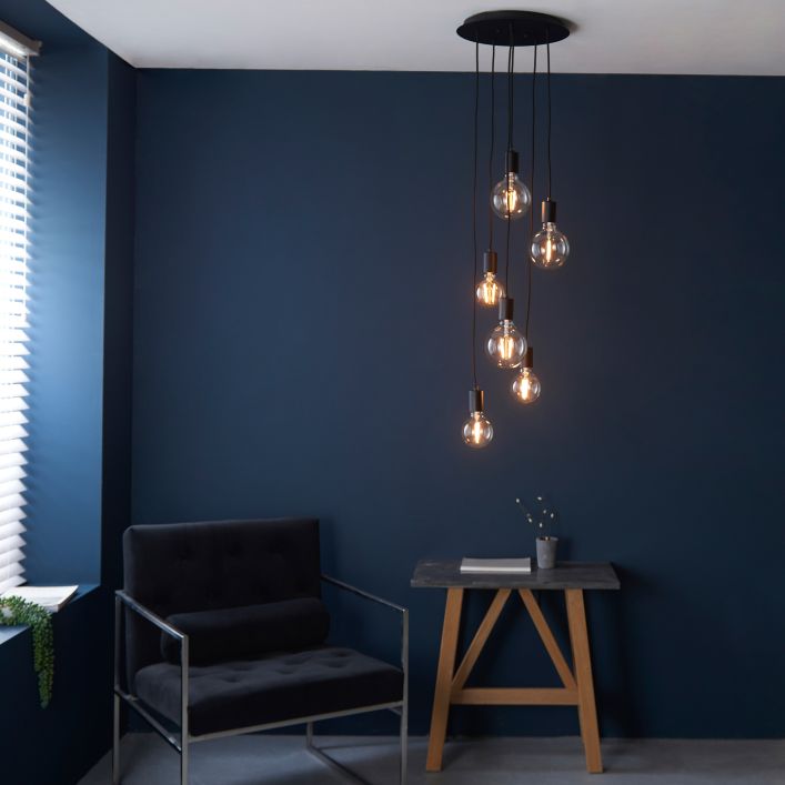 Ghedi Gabriela 6 Pendant Light Matt Black — SantoLusso®