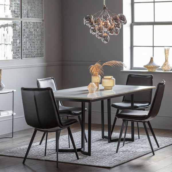 Ghedi Gesso Dining Table Black — SantoLusso®