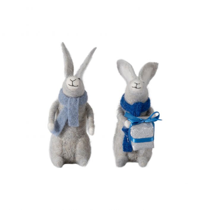 Ghedi Gifting Hares Grey Set of 2 — SantoLusso®