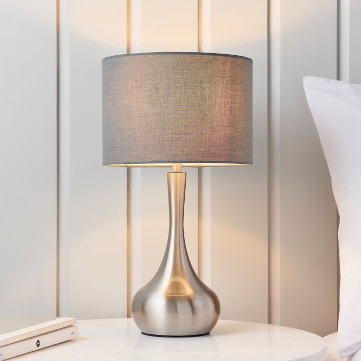 Ghedi Giosue Table Lamp Nickel & Dark Grey — SantoLusso®