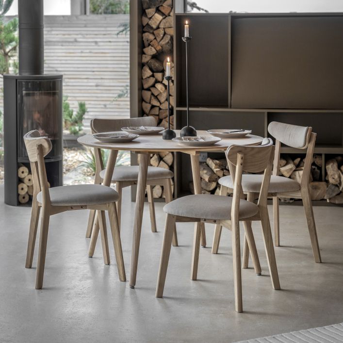 Ghedi Girola Round Dining Table Natural — SantoLusso®