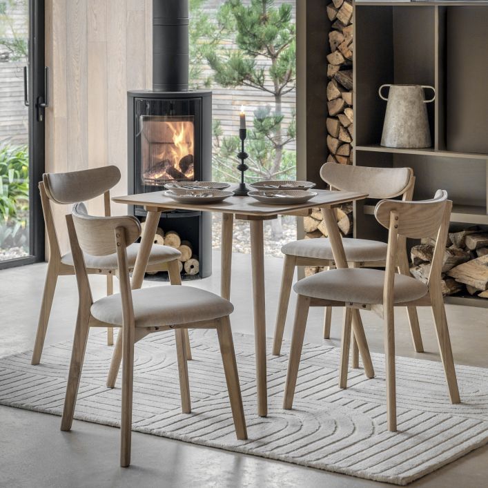 Ghedi Girola Square Dining Table Natural — SantoLusso®