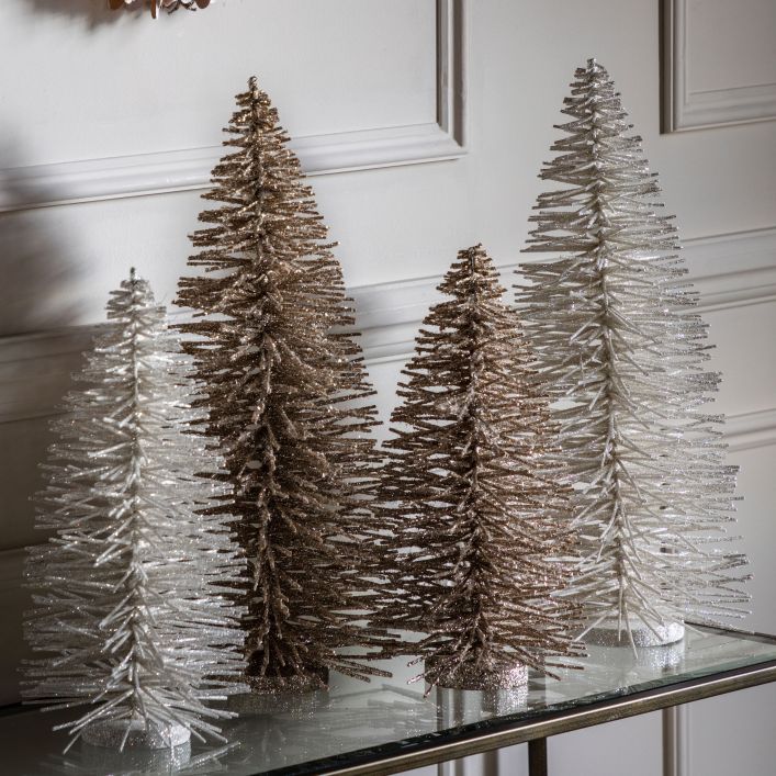 Ghedi Glittered Brush Tree Large Champagne — SantoLusso®