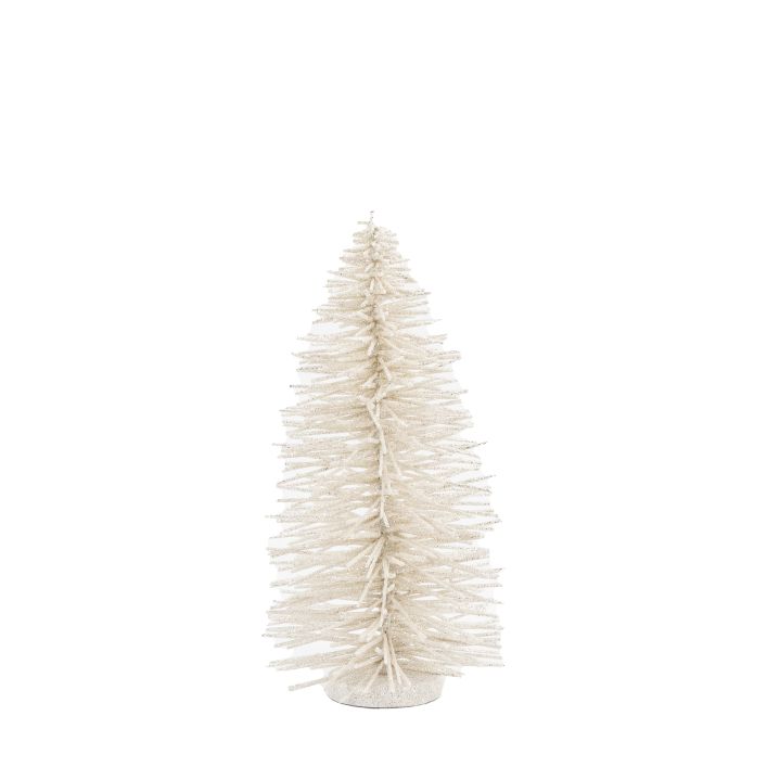 Ghedi Glittered Brush Tree Small White — SantoLusso®