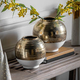 Ghedi Glitz Vase Small White & Gold — SantoLusso®