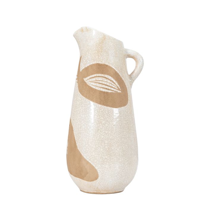 Ghedi Goya Pitcher Vase Reactive WhteBrown — SantoLusso®