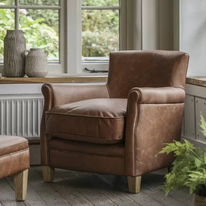 Ghedi Gravina Paddington Chair Vintage Brown Leather — SantoLusso®