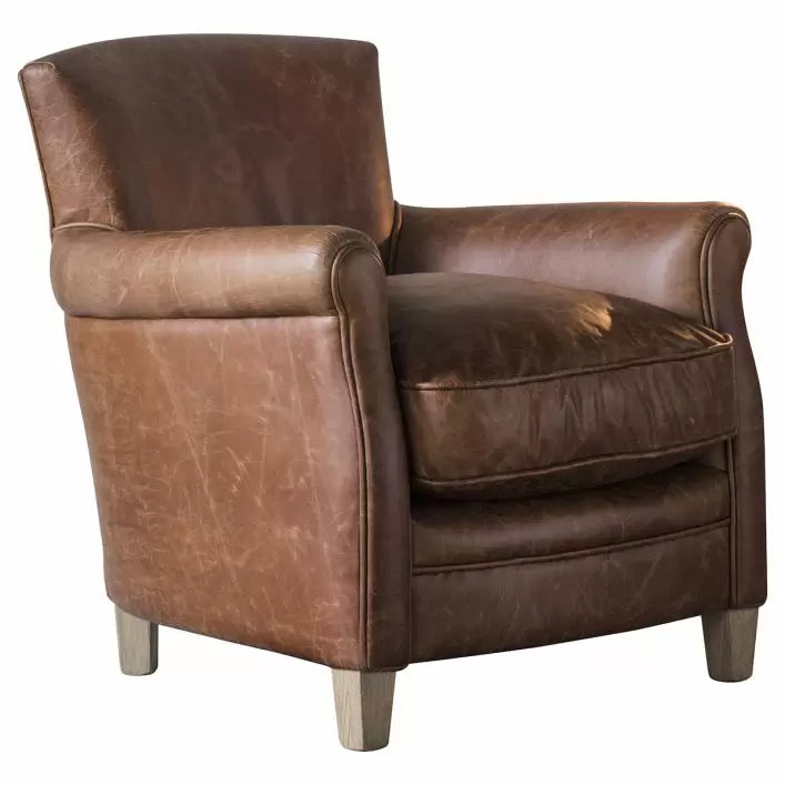 Ghedi Gravina Paddington Chair Vintage Brown Leather — SantoLusso®