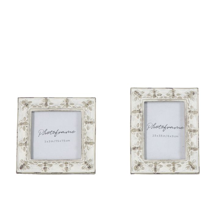 Ghedi Honey Bee Photo Frame Mini Antq Grey (Set of 2) — SantoLusso®